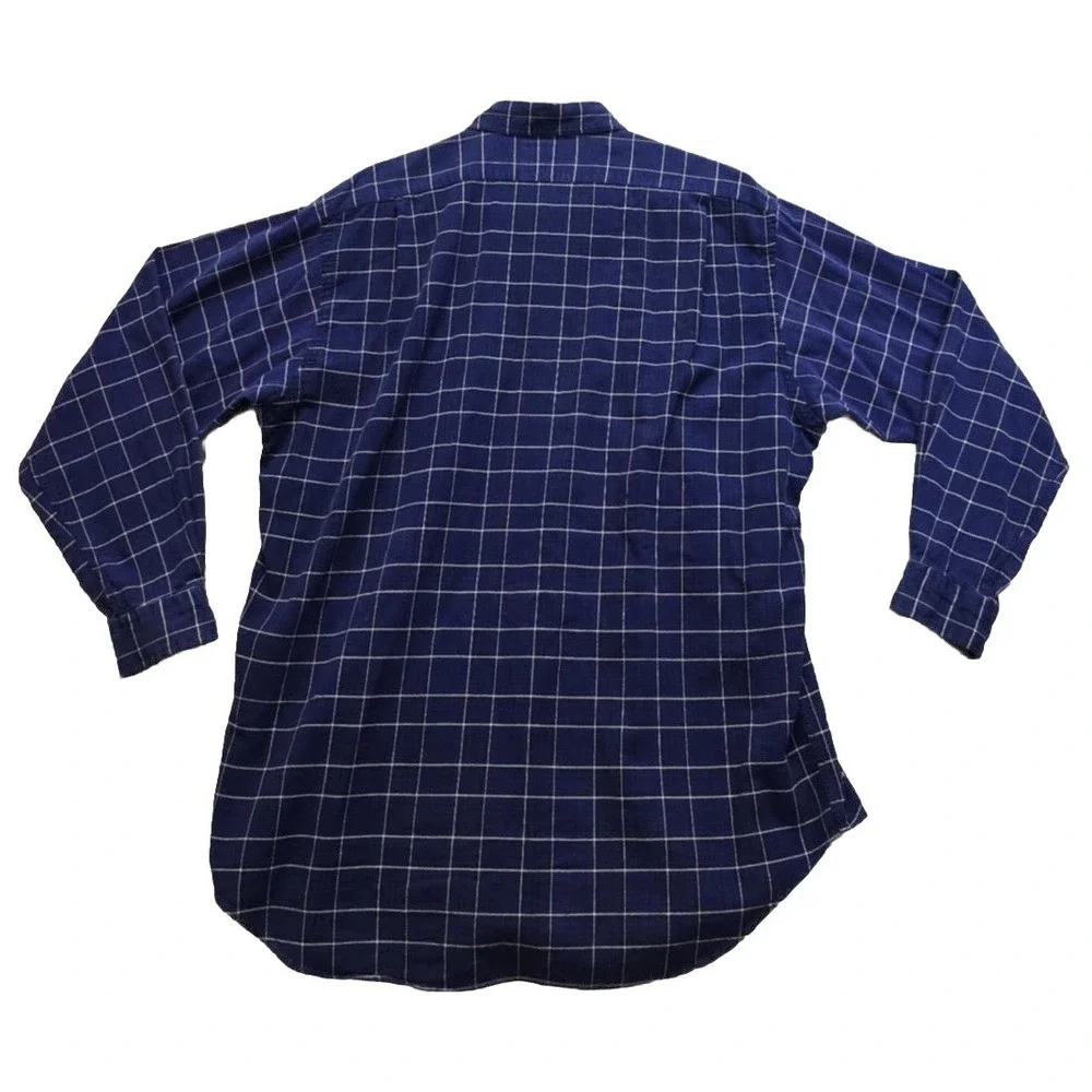 Polo Ralph Lauren Shirt Mens Large Lowell Sport Blue Plaid Long Sleeve Button Up
